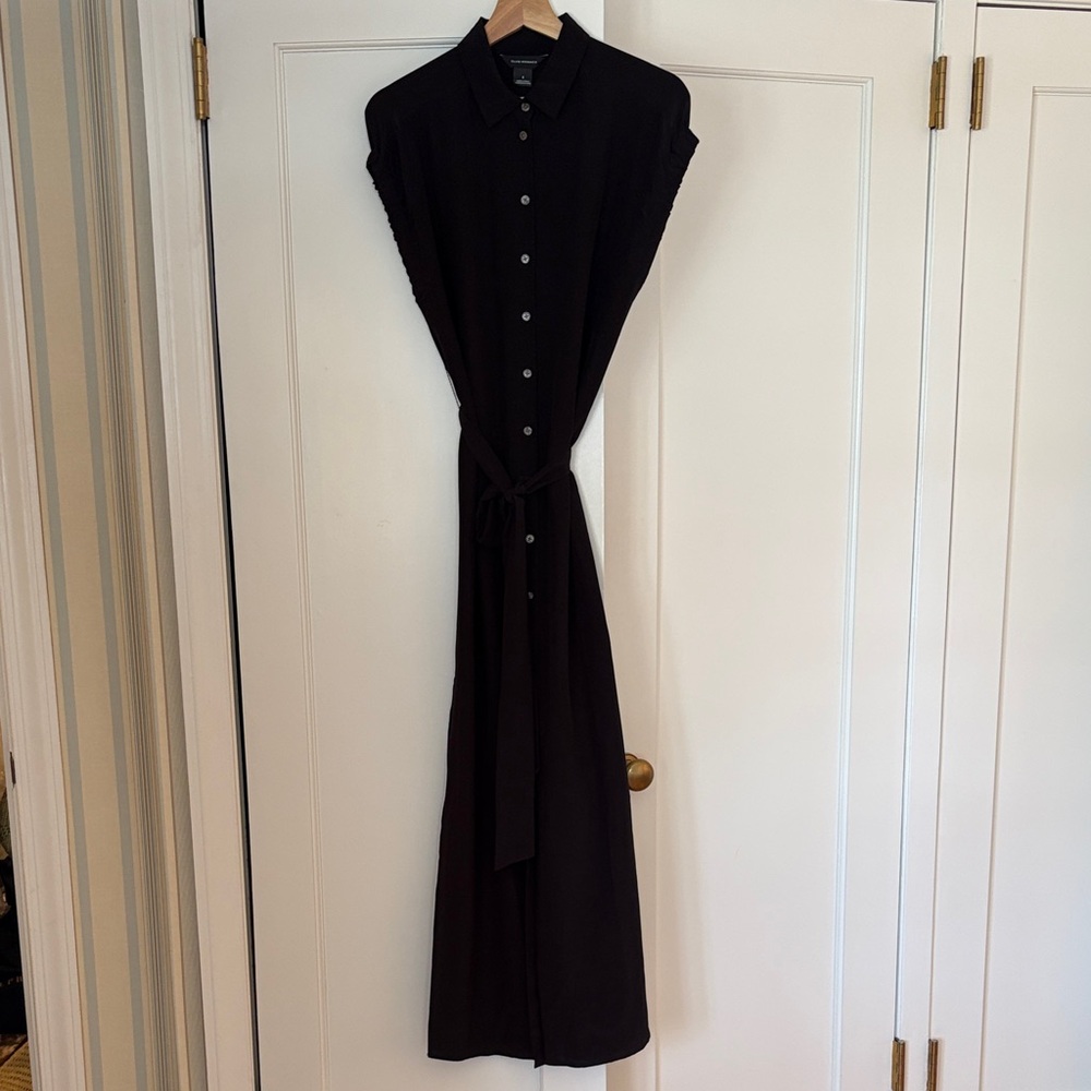 Club Monaco Black Maxi Shirt Dress